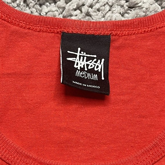 Stussy Vintage Red Tank Top Size Graphic Logo Skate Size Medium - Picture 2 of 6